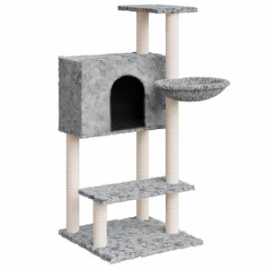 vidaXL &Scaron;krabadlo pro kočky se sisalov&yacute;mi sloupky světle &scaron;ed&eacute; 108,5 cm