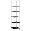 vidaXL 6patrov&aacute; police čern&aacute; 40 &times; 40 &times; 160 cm tvrzen&eacute; sklo