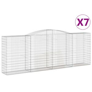vidaXL Klenut&eacute; gabionov&eacute; ko&scaron;e 7 ks 400x50x140/160cm pozinkovan&eacute; železo