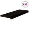 vidaXL N&aacute;&scaron;lapy na schody 12 ks hnědo-čern&eacute; 70x30x2 cm masivn&iacute; dub
