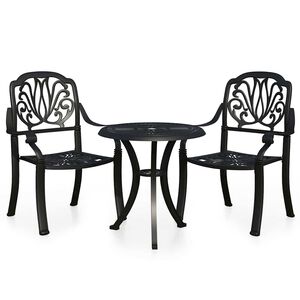 vidaXL 3d&iacute;ln&yacute; bistro set lit&yacute; hlin&iacute;k čern&yacute;
