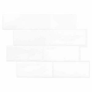 vidaXL Subway dlaždice 10 pcs B&iacute;l&aacute; 29 x 21 cm Polyuretan a PET