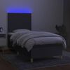 vidaXL Box spring postel s matrac&iacute; a LED tmavě &scaron;ed&aacute; 90x200 cm textil