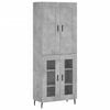 vidaXL Skř&iacute;ň highboard betonově &scaron;ed&aacute; 69,5x34x180 cm kompozitn&iacute; dřevo