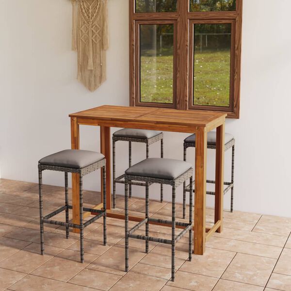 vidaXL 5d&iacute;ln&yacute; zahradn&iacute; barov&yacute; set s podu&scaron;kami &scaron;ed&yacute;