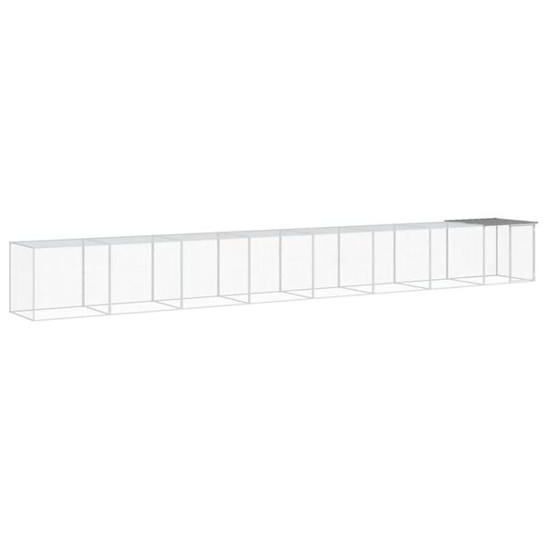 vidaXL Klec pro kuřata se střechou světle &scaron;ed&aacute; 803 x 98 x 90 cm ocel