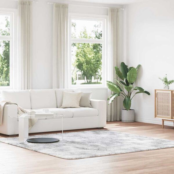 vidaXL Koberec Shaggy s vysok&yacute;m vlasem NAVARRA stř&iacute;bro&scaron;ed&yacute; 240x240 cm