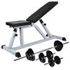 vidaXL Posilovac&iacute; lavice se sadou činek barbell a dumbbell 30,5 kg
