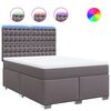 vidaXL Box spring postel s matrac&iacute; &scaron;ed&aacute; 140 x 190 cm uměl&aacute; kůže