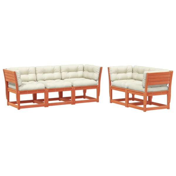 vidaXL 5d&iacute;ln&aacute; zahradn&iacute; sedac&iacute; souprava podu&scaron;ky voskově hněd&aacute; borovice