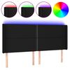 vidaXL Čelo postele s LED čern&eacute; 163 x 16 x 118/128 cm textil
