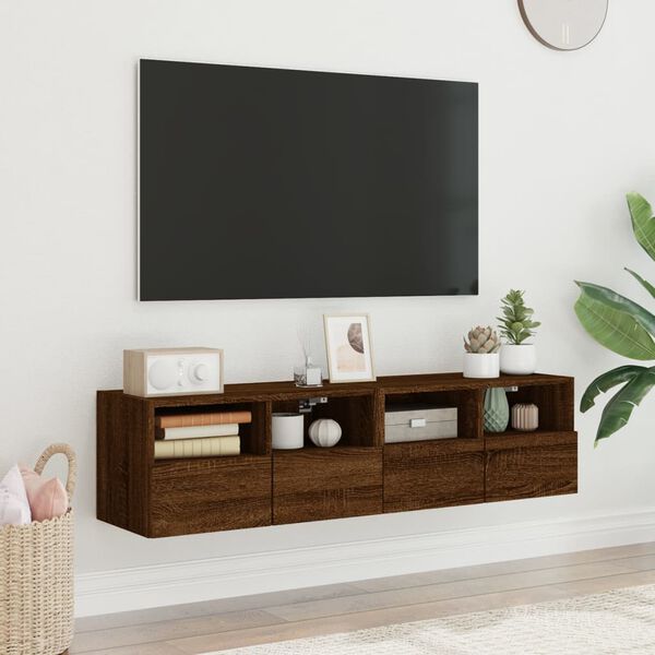 vidaXL N&aacute;stěnn&eacute; TV skř&iacute;ňky 2 ks hněd&yacute; dub 60x30x30 cm kompozitn&iacute; dřevo