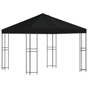 vidaXL Alt&aacute;n 3 x 3 m Čern&aacute; Polyester a ocel 190 gsm