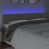 vidaXL Čelo postele s LED světle šedé 200x5x78/88 cm samet