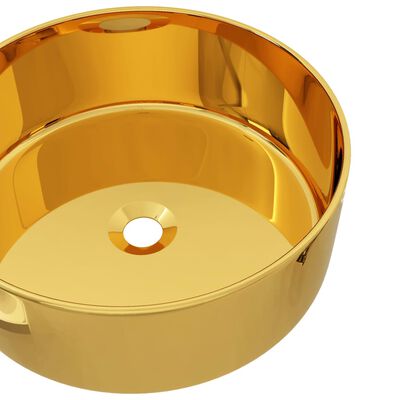 vidaXL Umyvadlo zlaté 40 x 15 cm keramika