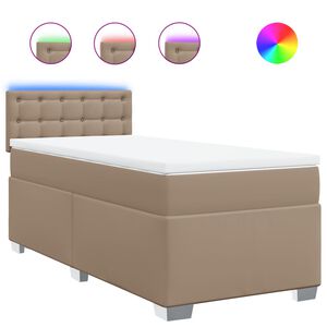 vidaXL Box spring postel s matrac&iacute; cappuccino 90x190 cm uměl&aacute; kůže