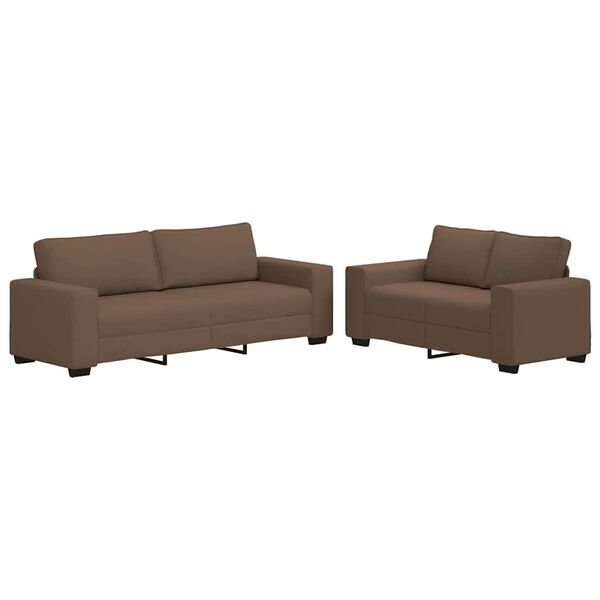 vidaXL 2dílná sedací souprava s poduškami hnědá textil