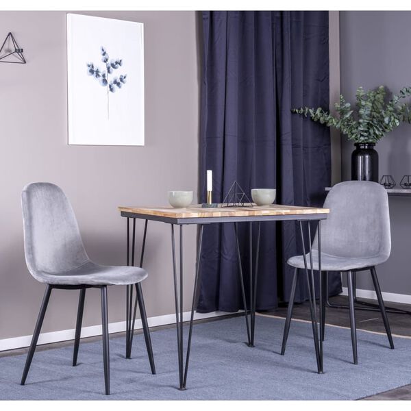 Venture Home J&iacute;deln&iacute; židle 2 ks Polar samet &scaron;ed&eacute; a čern&eacute;