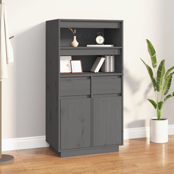 vidaXL Skř&iacute;ň highboard &scaron;ed&aacute; 60 x 40 x 116,5 cm masivn&iacute; borov&eacute; dřevo