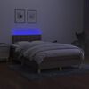 vidaXL Box spring postel s matrací a LED taupe 120x190 cm textil