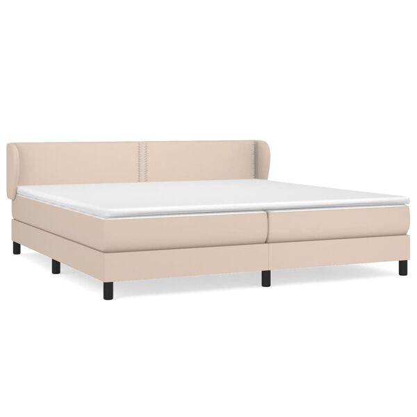 vidaXL Box spring postel s matrac&iacute; cappuccino 200 x 200 cm uměl&aacute; kůže