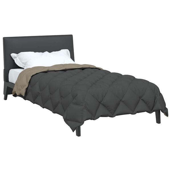 vidaXL Zimn&iacute; přikr&yacute;vka Světl&aacute; &scaron;ed&aacute; a antracitov&aacute; 200 x 140 cm