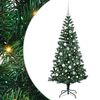 vidaXL Uměl&yacute; osvětlen&yacute; v&aacute;nočn&iacute; stromeček Zelen&aacute; 150 cm PVC a kov