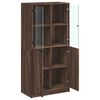 vidaXL Highboard s dvířky hnědý dub 68 x 37 x 142 cm kompozitní dřevo