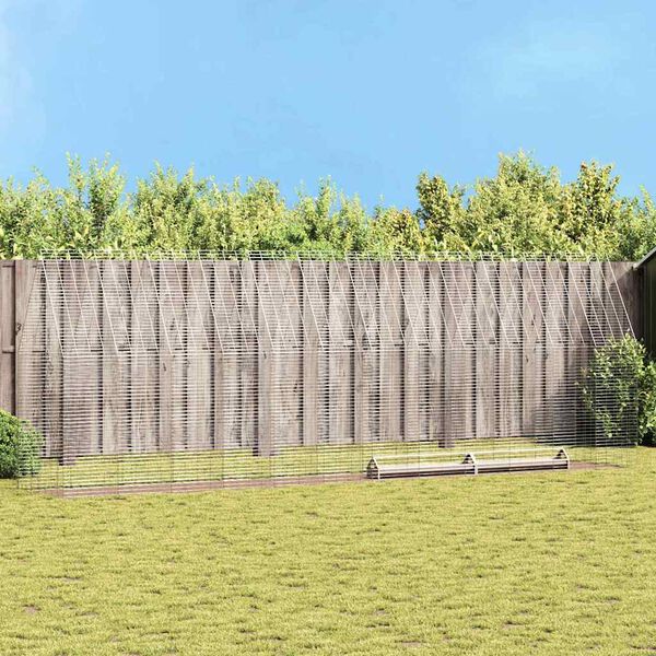 vidaXL Klec na kuřata 2 pcs Stř&iacute;brn&aacute; 600 x 100 x 210 cm