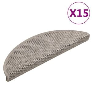 vidaXL Samolepic&iacute; n&aacute;&scaron;lapy na schody sisal 15 ks 56x17x3 cm stř&iacute;brn&eacute;