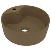 vidaXL Luxusn&iacute; umyvadlo s přepadem matn&eacute; kr&eacute;mov&eacute; 36 x 13 cm keramick&eacute;