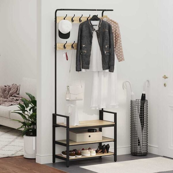 vidaXL Vě&scaron;&aacute;k na kab&aacute;ty Sonoma dub 75 x 34 x 184 cm Kompozitn&iacute; dřevo