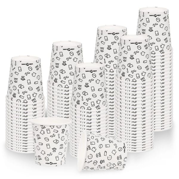 vidaXL Pap&iacute;rov&eacute; kel&iacute;mky na k&aacute;vu 200 ml 100 ks b&iacute;ločern&eacute;