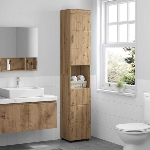 vidaXL Sada koupelnov&yacute;ch skř&iacute;něk TULUM Artisanov&yacute; dub kompozitn&iacute; dřevo