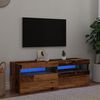vidaXL TV stolek s LED old wood 120 x 35 x 40 cm kompozitní dřevo