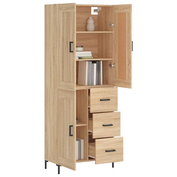 vidaXL Skř&iacute;ň highboard dub sonoma 69,5 x 34 x 180 cm kompozitn&iacute; dřevo
