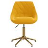 vidaXL Otočn&aacute; j&iacute;deln&iacute; židle hořčicově žlut&aacute; samet