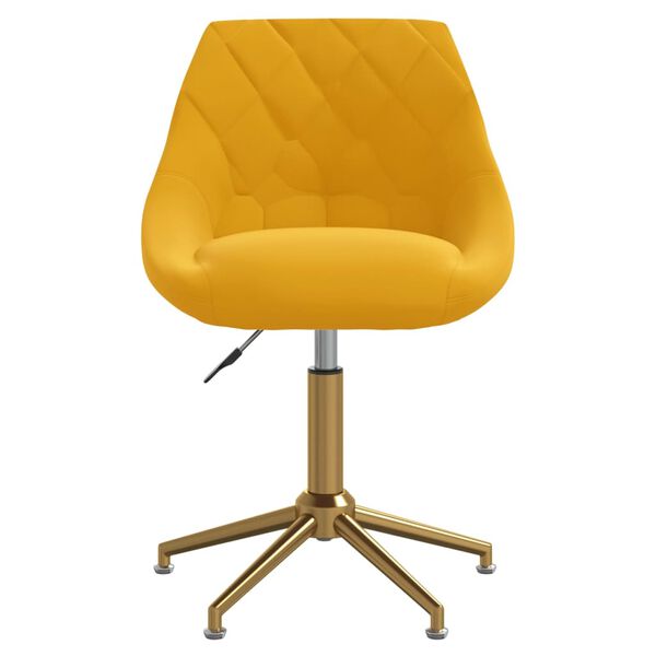 vidaXL Otočn&aacute; j&iacute;deln&iacute; židle hořčicově žlut&aacute; samet
