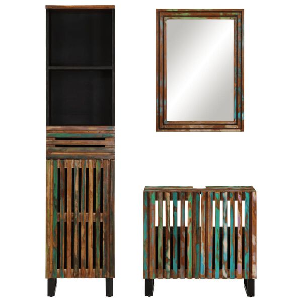 vidaXL 3d&iacute;ln&aacute; koupelnov&aacute; sestava masivn&iacute; ak&aacute;ciov&eacute; dřevo