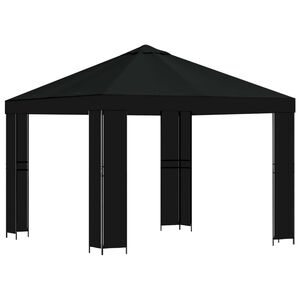 vidaXL Alt&aacute;n 3 x 3 m Čern&aacute; Polyester a ocel 190 gsm