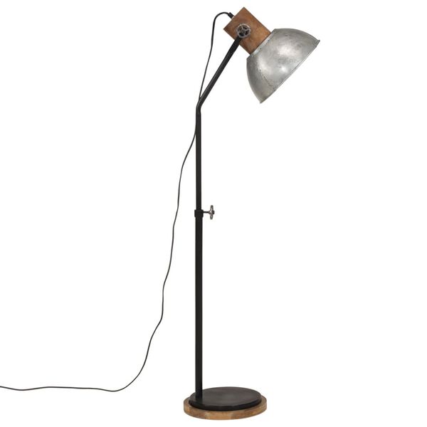 vidaXL Stojac&iacute; lampa 25 W vintage stř&iacute;brn&aacute; 30 x 30 x 100&ndash;150 cm E27