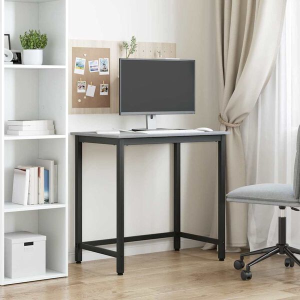 vidaXL stůl &Scaron;ed&aacute; Sonoma 100 x 50 x 76,5 cm Inžen&yacute;rsk&eacute; dřevo a ocel