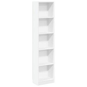vidaXL Knihovna b&iacute;l&aacute; 40 x 24 x 176 cm kompozitn&iacute; dřevo