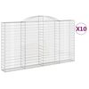 vidaXL Klenut&eacute; gabionov&eacute; ko&scaron;e 10ks 300x30x160/180cm pozinkovan&eacute; železo