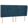 vidaXL Čelo postele typu u&scaron;&aacute;k tmavě modr&aacute; 203x23x118/128 cm samet
