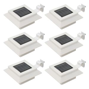 vidaXL Zahradn&iacute; sol&aacute;rn&iacute; lampy 6 ks LED čtvercov&eacute; 12 cm b&iacute;l&eacute;