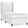 vidaXL Box spring postel s matrac&iacute; b&iacute;l&aacute; 90x190 cm uměl&aacute; kůže