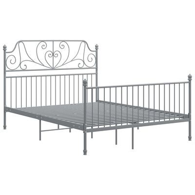 vidaXL Rám postele šedý kov 140 x 200 cm