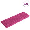 vidaXL Schodov&eacute; rohože 30 ks 65 x 21 x 4 cm růžov&eacute; s obd&eacute;ln&iacute;kov&yacute;m okrajem