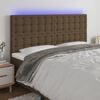 vidaXL Čelo postele s LED tmavě hněd&eacute; 160x5x118/128 cm textil